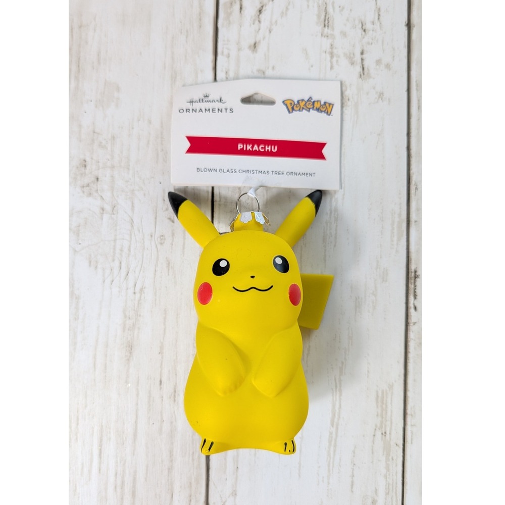Hallmark Pokemon‎ Pikachu Blown Glass Christmas Ornament NWT